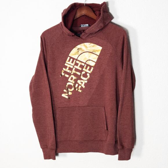 The North Face Tops - The North Face Women's Hoodie Dark Cherry Fleece Gold Barbiecore Snowboarder M